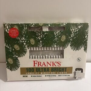 Vtg Franks 100 Ultra Bright Christmas String Lights 52.5 feet